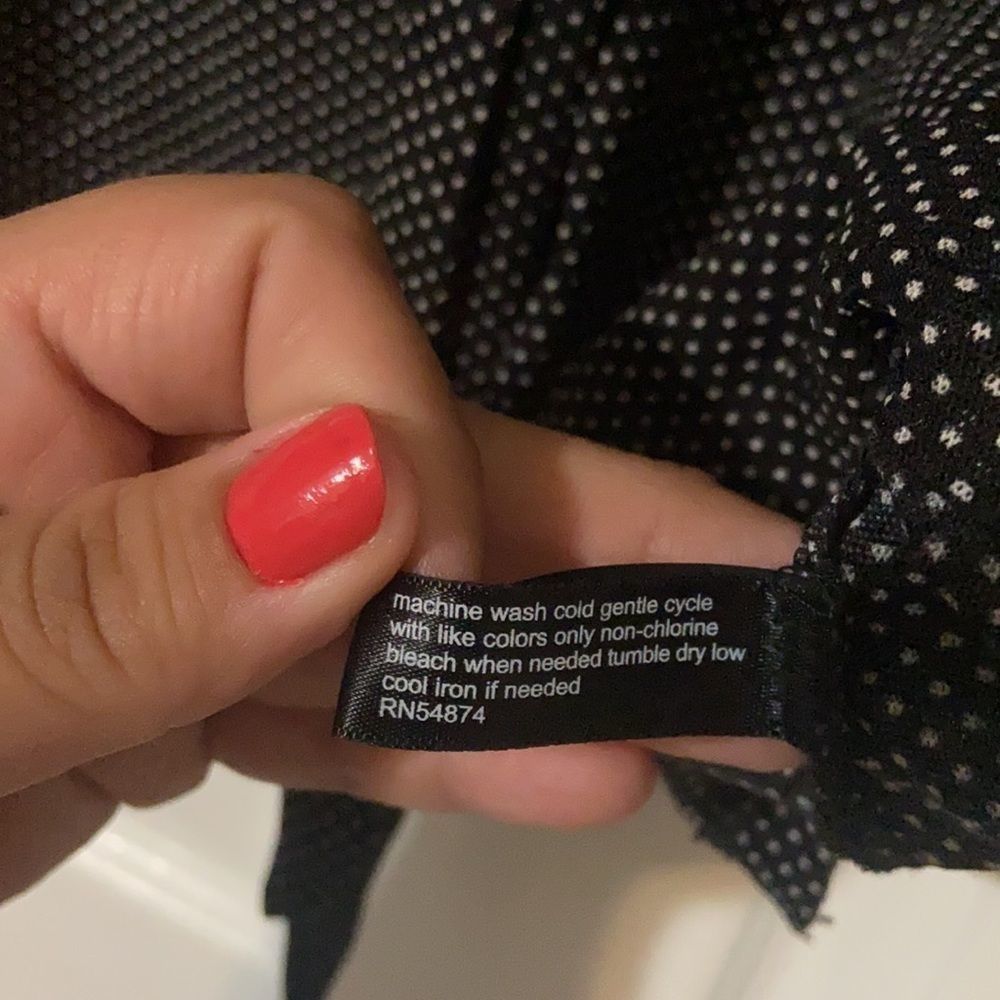 The Limited Black/White Polka Dot Sheer Blouse - Picture 5 of 7